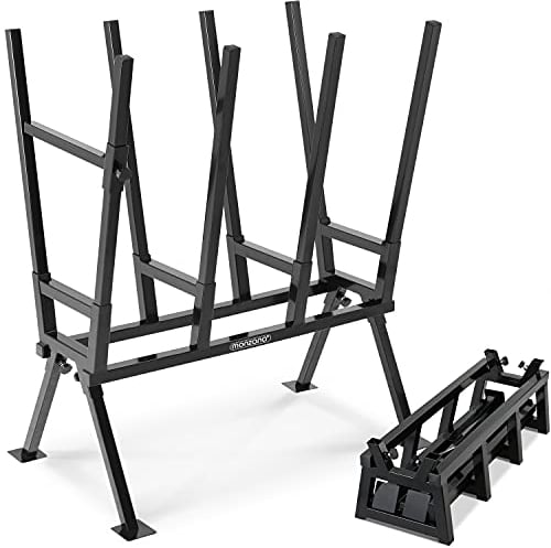 Gardebruk® Chevalet de sciage Bois 77x50x105cm Max. 400kg étrier de Blocage réglable en Hauteur Acier chevalet démontable tréteau tronçonneuse