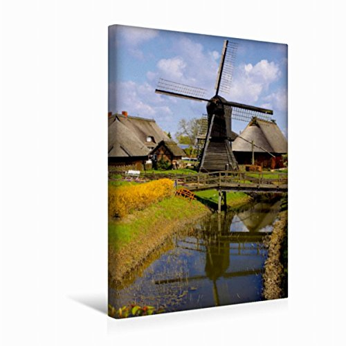Premium Textil-Leinwand 30 x 45 cm Hoch-Format Schöpfwindmühle in Vier- und Marschland | Wandbild, HD-Bild auf Keilrahmen, Fertigbild auf hochwertigem Vlies, Leinwanddruck von Lothar Reupert