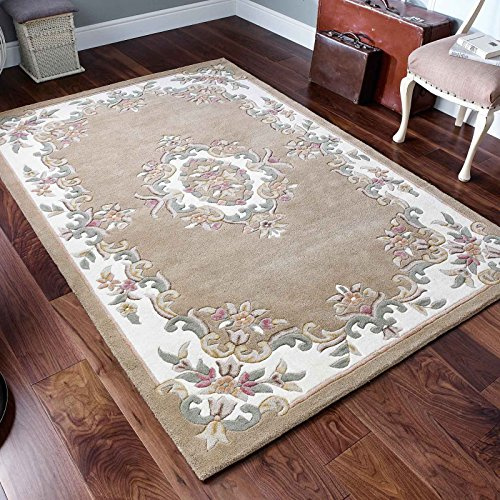 Rugs Direct Rug, 100% Wool, Beige, 200cm x 285cm