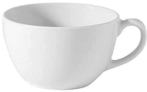 Utopia K322134 Titan Bowl Shaped Cup, 12 oz., 34 cL (Pack of 36) | Durable vitrified hotelware resists chipping and thermal shock, ideal for busy commercial catering environments.
