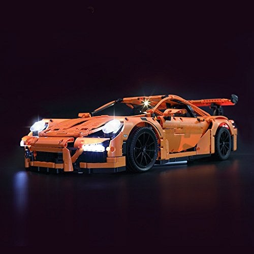 LED Beleuchtungs-Set Licht-Set Akku-Box kompatibel mit Lego Porsche 911 GT3 RS 42056 und 20001 Modell (Porsche Nicht enthalten)