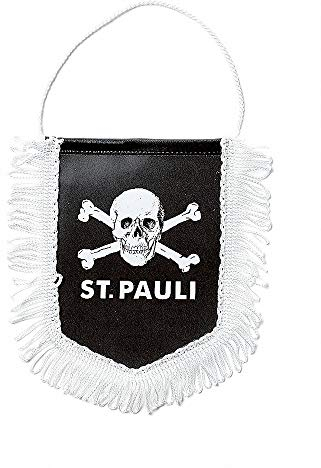 FC St. Pauli Auto Wimpel Totenkopf Banner, Autobanner, Autowimpel - Plus Aufkleber Fans gegen Rechts