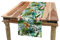 ABAKUHAUS Feuille Chemin de Table, Palmier Fleurs Hibiscus, Rectangulaire Décoratif pour Salle à Manger, 40 x 180 cm, Caramel Pâle