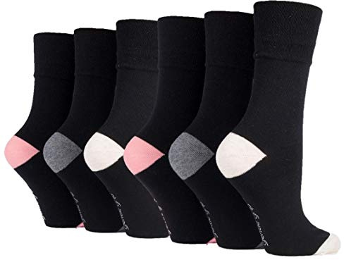 6 Pairs of Sock Shop Everyday Gentle Grip Socks Ladies 4-8 See Multi Variations and Designs (6 x RP09.)
