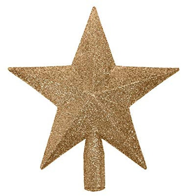 Rocking Party 3D Glitter Star Christmas Tree Topper Decoration - Rose Gold 22cm
