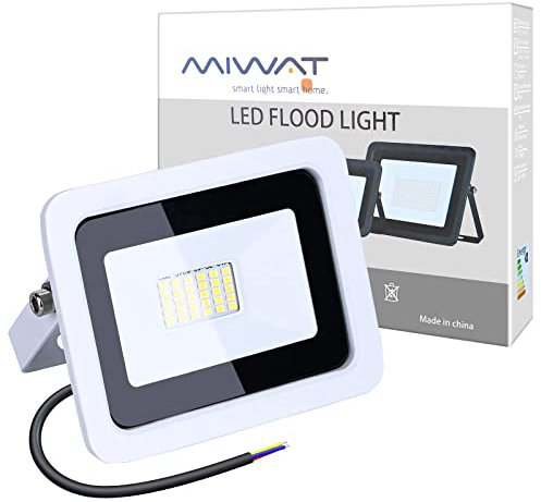 MIWATT Ultra Mince 220V 10W 20W 30W 50W 100W Projecteur LED Projecteur Led Lampe de Recherche Extérieur Jardin Rue Square (30W 6000K)