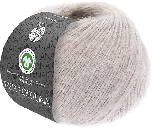 LANA GROSSA Per Fortuna GOTS | Leichtes Sommerflauschgarn mit Baumwolle | Handstrickgarn aus 74% Baumwolle (Bio) & 26% Polyamid | 50g Wolle zum Stricken & Häkeln | 190m Garn FB 6