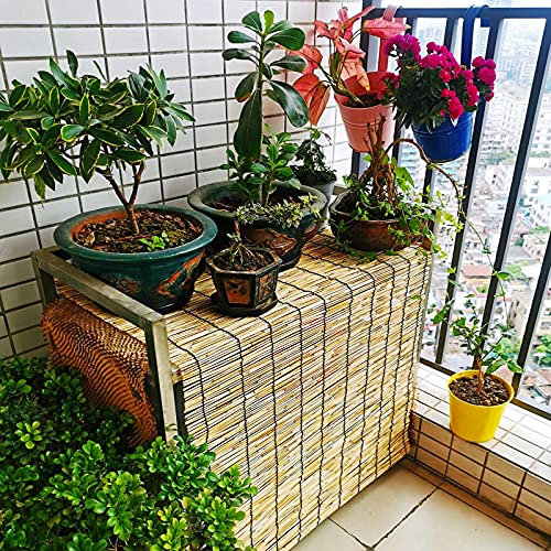 Bambusrollo Holzrollo | Rollenfarbtöne, Jalousie Bambus, Sonnenschutz, Lichtdurchlässigkeit, Transparente Sicht, Ohne Bohren, Für Balkon, Laden, Restaurant, Küche, Inneneinrichtung, Garten, Fenster-Ro