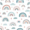 VmG-Store Baumwollstoff Meterware 140cm Breite Stoffe zum Nähen Nähstoff Kinderstoff für Kissen Babykleidung Kinderkleidung DIY (Regenbogen Pastell Weiß Bc018)