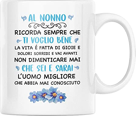 Vulfire Nonno Tazza Regalo uomo compleanno Idea originale Idee Regali per lui per Natale festa del Papà, Al Nonno Ti Voglio Bene (Nonno, Ceramica)