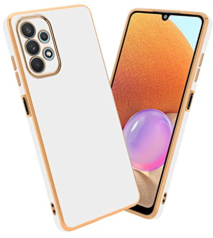Cadorabo Hülle kompatibel mit Samsung Galaxy A32 4G Schutzhülle TPU Silikon Case Liquid Design mit Kameraschutz Slim Kratzfest Weiche Gummi mit Rundumschutz Case Hülle für Galaxy A32 4G in Weiß