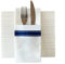JINYUDOME Disposable Dinner Napkins, Linen-Feel Napkins with Buil-in Flaware Pocket, Blue Print, Pack of 50 (Blue)