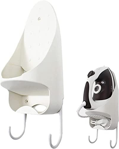 DUUDAH Iron holder wall mount,iron stand,iron tidy,Ironing Board Holder Wall Mounted Plastic Electric Iron Board Hanger with Storage Hook, Ironing Board Rack Over Door for Living room, Bedroom, Hotel