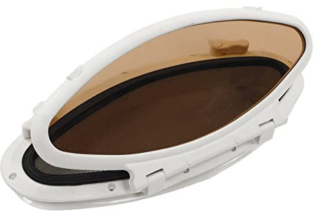 470x210mm Inward Opening Oval Porthole Anti UV Waterproof Portlight with Screen Switch Handle for Yacht Ships Boat RV Porthole Waterproof Porthole Oval Opening Portlight Window Mar