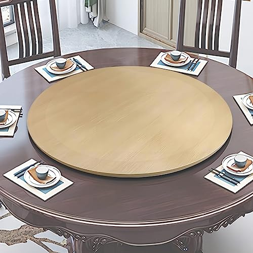 ESOYAWE Esstische Rundes Drehbares Tablet, 50 60 70 80 90 100 cm Tischplatte Drehtablett, Mit Silent Base Zum Einfachen Teilen Aller Speisen Holz Rotating Tablett, Für Küche Essen Parteien Hochzeit