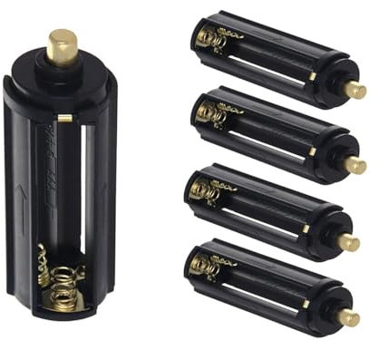 CLEZGO 5Pcs AAA Battery Holder Adapter Black Cylindrical Battery Storage Case Holder for 3 x 1.5V AAA Batteries Flashlight Torch