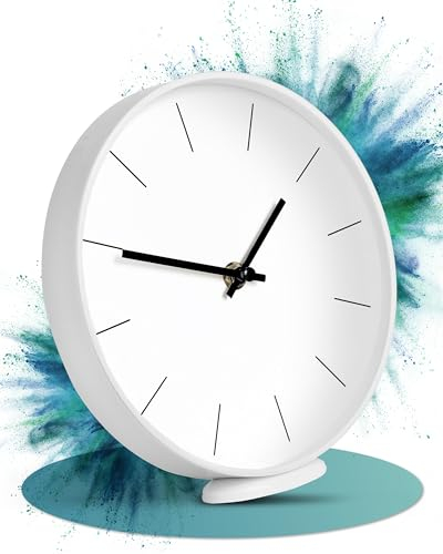 LATENO - Wanduhr ohne Tickgeräusche - 30 cm große Uhr zum Aufhängen & Hinstellen - Geräuschlose Wanduhren als Wohnzimmeruhr Bürouhr Klassenzimmeruhr Küchenuhr u.v.m - Wall Clock - Analoguhr