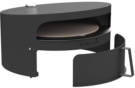 Barbecook forno a legna per pizza Dynamic centre 36 cm di superficie di cottura, compatibile con il bbq a legna aperto Nestor, 51,5 x 46 x 27,5 cm