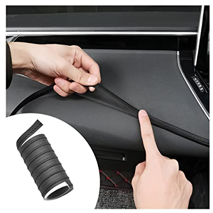 Adunsiaoto Bande Garniture Flexible Ligne Intérieur pour Accessoires de Voiture, Décorative En Cuir Auto-adhésive Bande De Garniture Tableau Bord, Garniture Moulage Intérieure Voiture(Noir)