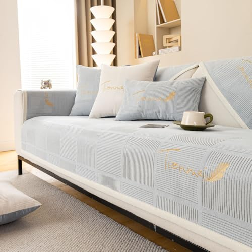 WYJHNLBEDC Sofa/Couch überzug L Form, Sofabezug L/U Form/überwurfdecke, Bequeme Chenille Couchbezug für Sofa 3/2/1 Sitzer/Ecksofa/XXL, Sofaschutz Hund Kratzschutz Katze