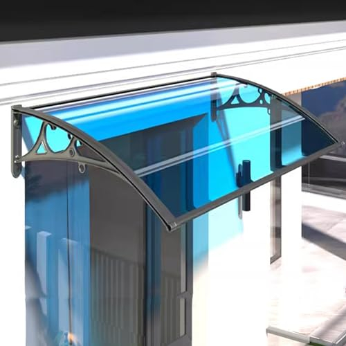 KAZUP Überdachungen, Markise für Haustür, Außenmarkise, Polycarbonat-Abdeckung mit rostfreiem Aluminiumrahmen, Markise für Fenster, Garten, Terrasse, Veranda, UV-Schutz vor Regen und Schnee (120 x