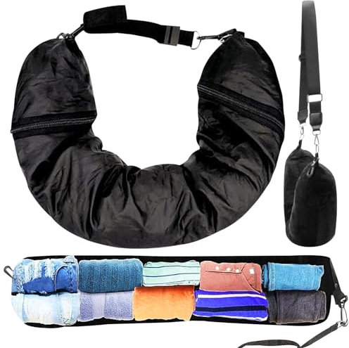 Tundwhite Coussin de nuque à remplir d'avion, coussin de voyage lavable, housse de coussin de voyage uniquement, gadget de vol pour économiser les bagages à main