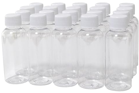 Bouteille en plastique 60ml avec bouchon en plastique blanc, récipient cosmétique, sac de voyage, crème Lotion PET portable - 20pcs