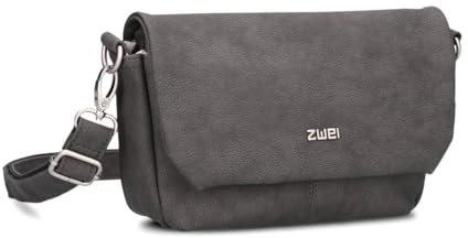 Zwei Damen Handtasche Mademoiselle.M M40 kleine Umhängetasche 1 Liter breite Crossbody-Bag mit Magnetklappe & Reißverschluss klassisch-elegant (nubuk-stone)