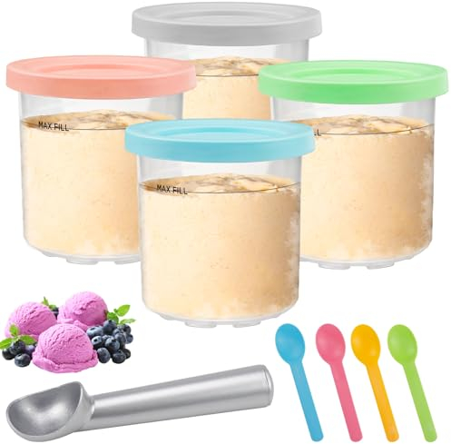UVVRUR Eisbehälter für Speiseeis Creami Behälter für die Ninja, 4er-Set Creami Eismaschine Creami Behälter for Ninja Creamy Eismaschine für NC301 NC300 NC299AMZ Serie