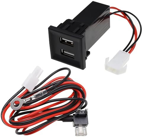 JOAASU Auto Ladegerät USB, Auto USB Steckdose 2 USB, 2,1A Dual USB Ladegerät, mit Piggy Back Sicherung Kabelbaum, Ersatz Kompatibel mit VW T5, Kfz-Ladegeräte, Für Autoauto
