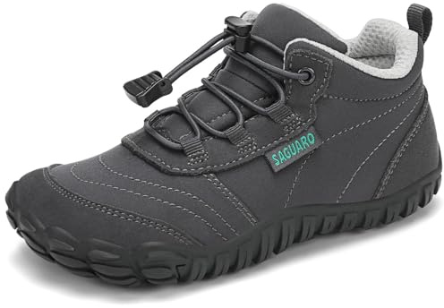 SAGUARO Kinder Barfußschuhe Atmungsaktiv rutschfest Wanderschuhe Leicht Barefoot Minimal Sneaker Gr.26-36