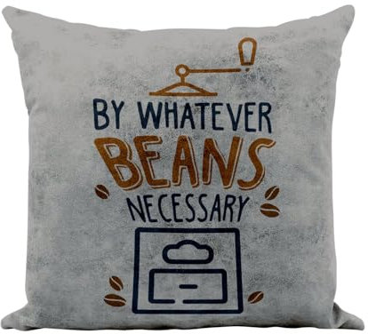 Fabulous Kissen aus Kunstleder, Grau, von Whatever Beans Necessary Coffee Drink – 40 x 40 cm – Leder-Touch – Bezug und Kissen inklusive