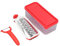 Cortador de verduras 4 en 1, picador de verduras ligero portátil de acero inoxidable (Rojo)