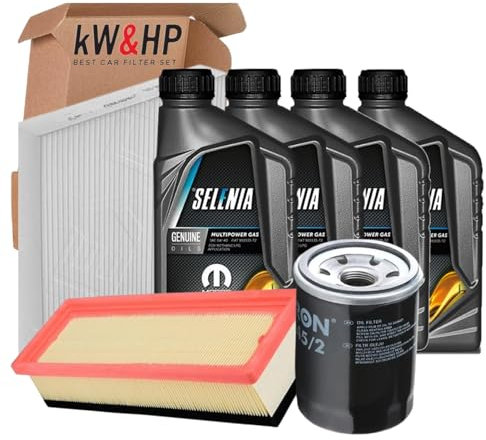KIT TAGLIANDO 3 FILTRI (FILTRO ARIA, FILTRO OLIO E FILTRO ABITACOLO) + 4LT LITRI OLIO MULTIPOWER GAS 5W-40 ACEA A3 PER 500L 1.2