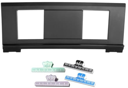 Gorbado Music Stand for Sheet Music, Compatible with Yamaha Music Sheet Stand Fit for Multiple Keyboard Models, Stable And Durable, Keyboard Sheet Music Stand with 4 Music Book Clip.