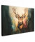 MuchoWow© Leinwandbilder Groß 120x80 cm XXL Wall Art Decoration Bilder für die Wand Schlafzimmer Deko Canvas Painting Wanddekoration Wohnzimmer Hirsch - Gemalt - Geweih - Braun