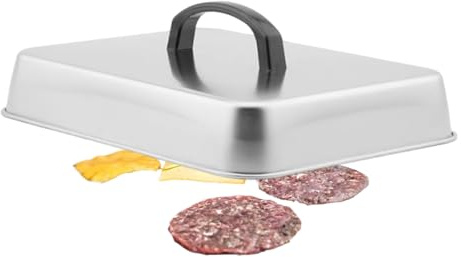 WJnflQN Käsefondue-Kuppel, rechteckiger Deckel für Plancha, leichter Dampfdeckel mit hitzebeständigem Griff, zum Anbraten und Schmelzen von Käse