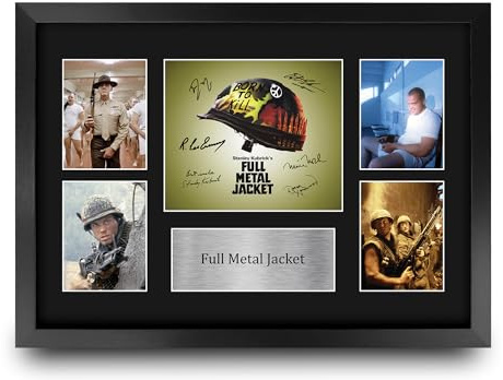 HWC Trading Full Metal Jacket Regali Stampati Autografo Firmato Presentazione Display Per Gli Appassionati Di Memorabilia Di Film - A3 Incorniciato