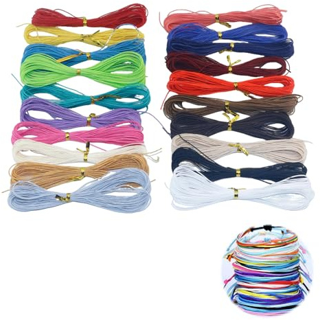 20 Colors String for Bracelet Making, 1mm Macrame Cord Waxed Thread for DIY