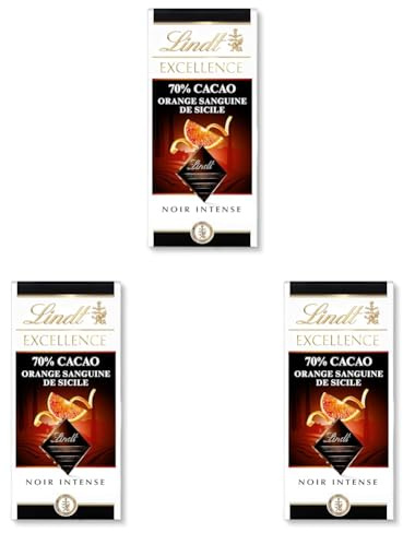 EXCELLENCE NOIR 70% CACAO ORANGE SANGUINE DE SICILE Tablette 100 g (Lot de 3)
