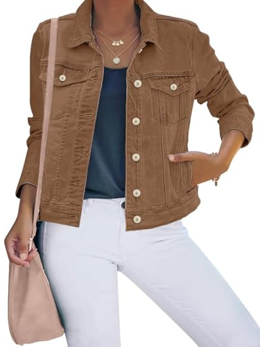 Lockenstab Damen Jeansjacke Schwarz Frühlingsjacke Jeansjacken Für Schwarze Taillierte Vintage