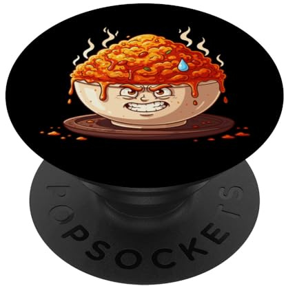 Wütende würzige Reisschale Herausforderung Cartoon Heat PopSockets Klebender PopGrip