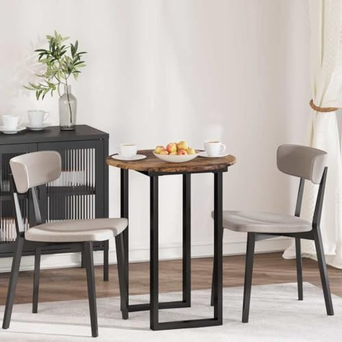 Runde Tischplatte Altholz 60 x 60 x 1,5 cm aus Holzwerkstoff für Außenbereich, minimalistisches Design für Terrasse und Garten, wetterfeste stabile Platte mit eleganter