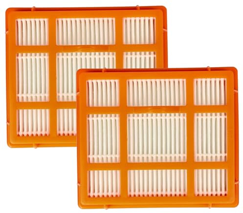 vhbw 2x Staubsaugerfilter Ersatz für AEG AEF 139 für Staubsauger - HEPA-Filter Orange Weiß