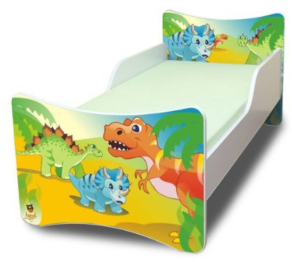Best For Kids Kinderbett mit Schaummatratze mit TÜV Zertifiziert 90x180 - Dinosaurier