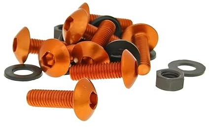 Aluschrauben Muttern Set M5x16 orange - 8 Stück
