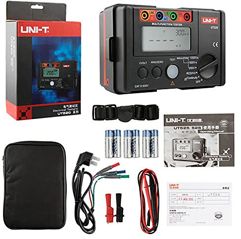 UNI-T UT526 Multifunción Eléctrico Metro, Aislamiento Resistencia/Prueba de RCD/Bajo Resistencia Continuidad Prueba/Voltaje Medición
