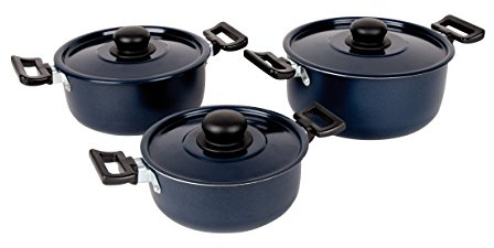 No Label Rondo Stielkasserolle, 3-teilig, Aluminium