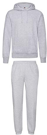 2er-Set Fruit of the Loom Hausanzug Sportanzug Jogginghose & Kapuzensweatshirt (XXl, Grau)