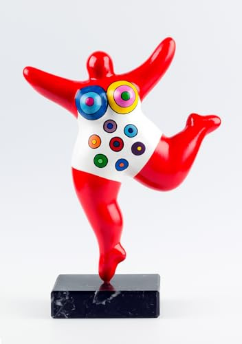Biriney Nana-Skulptur Nana Figur auf Naturstein-Sockel Handarbeit frei nach Niki de Saint Phalle! Cercles